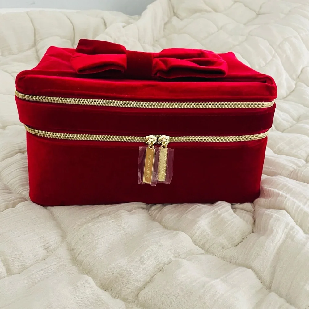 Estée Lauder Red Velvet Bow Makeup Bag